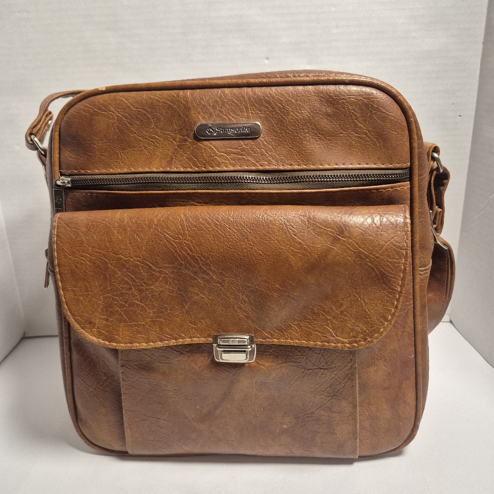 SAMSONITE Sonora II Vintage Travel Bag Vinyl Carry On Personal Item Shoulder Bag